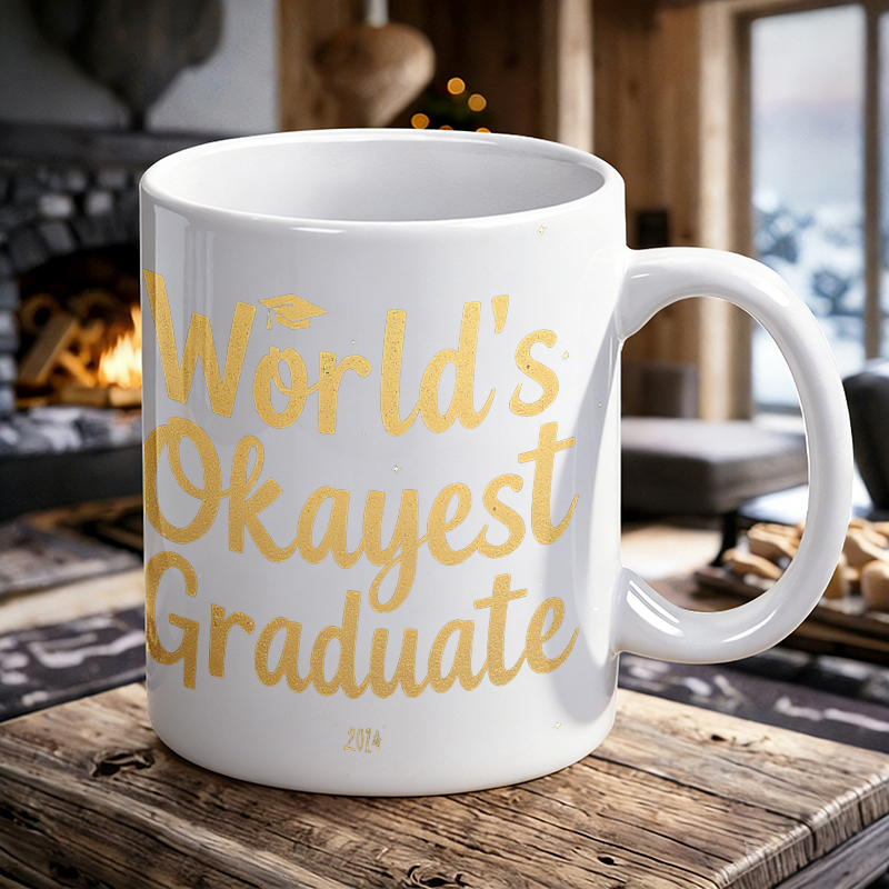 Coffee Tea Font - Taza de cerámica con fuente dorada