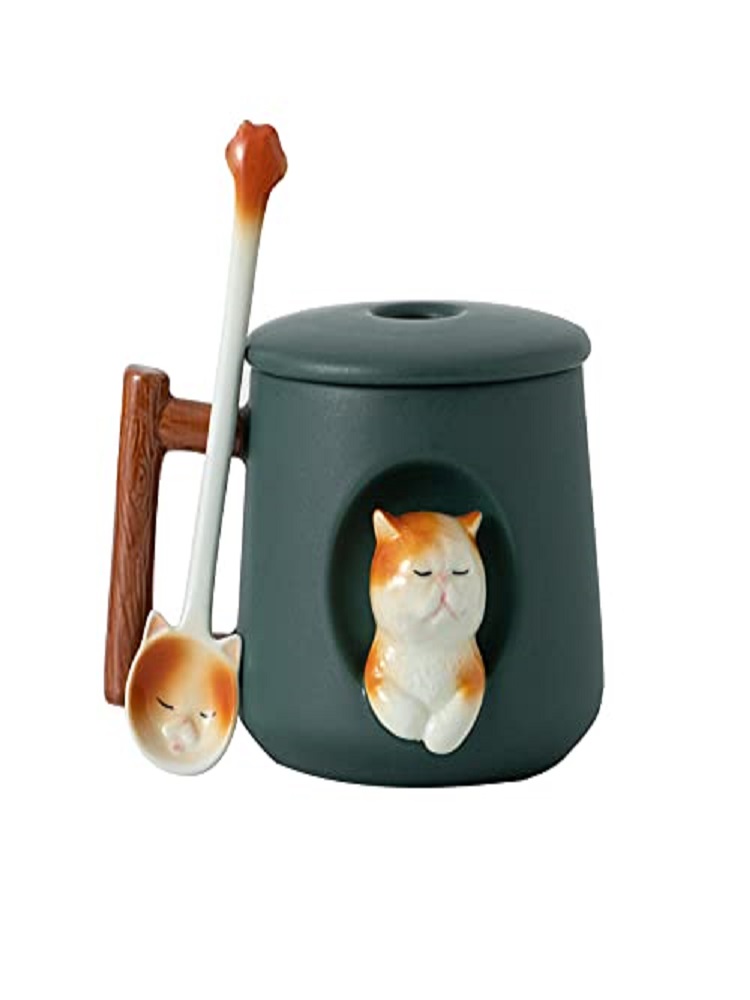 Coffee Tea Spoon - Adorable Taza de Cerámica 3D con
