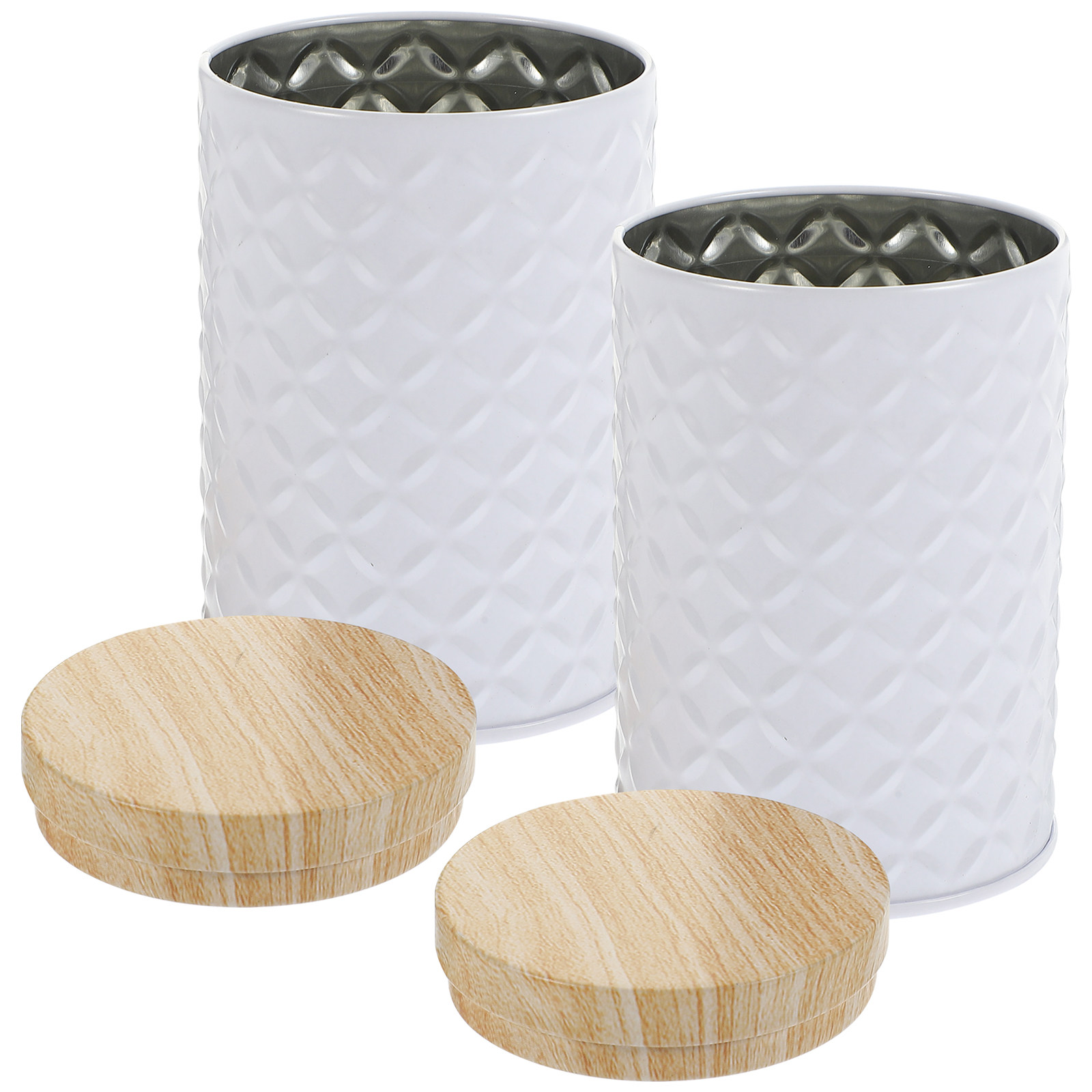 Coffee Tea Jars - 2 Recipientes de Almacenamiento de Hojalata