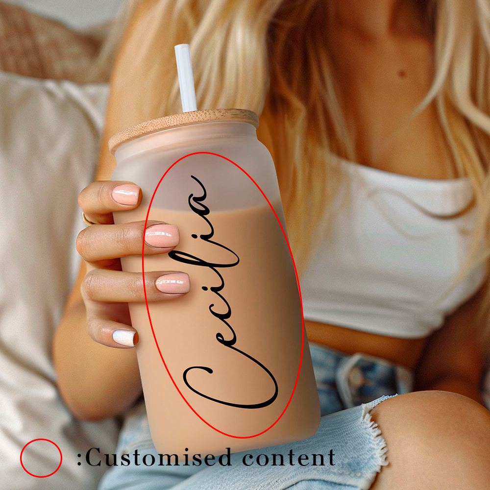 Coffee Tea Font - Vaso de Vidrio con Tapa de