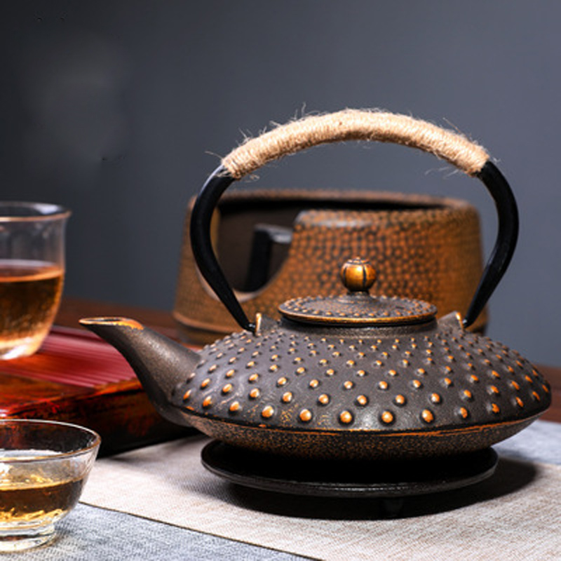 Tetera de hoja de bambú con fl - Cast Iron Teapot reseña y precio