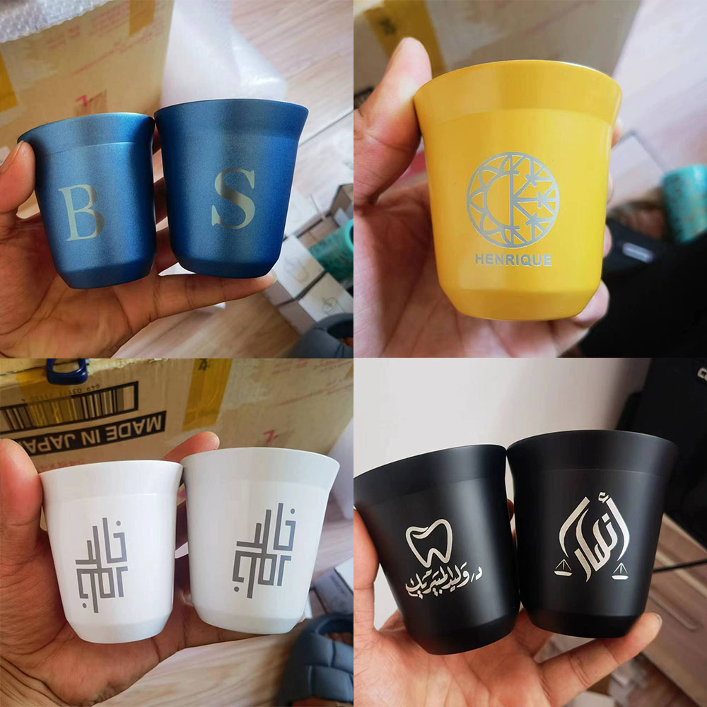 Tazas de Espresso de Acero Ino - Coffee Tea Logo reseña y precio